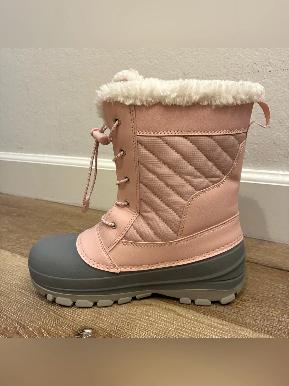 All in Motion Kids' Skylar Waterproof Snow Boots In Blush Pink Size 5 New No Box